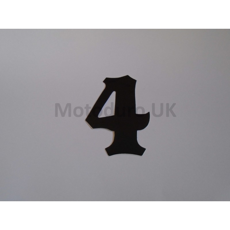 Vintage Race Plate Number 4 Retro - Black