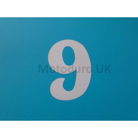 Vintage Race Plate Number 9 Retro - White